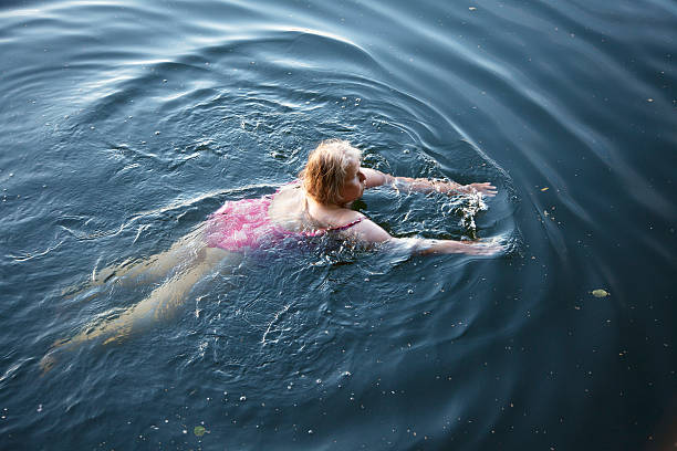 Young Woman in Rooftop Pool, shot from Kuala Lumpur