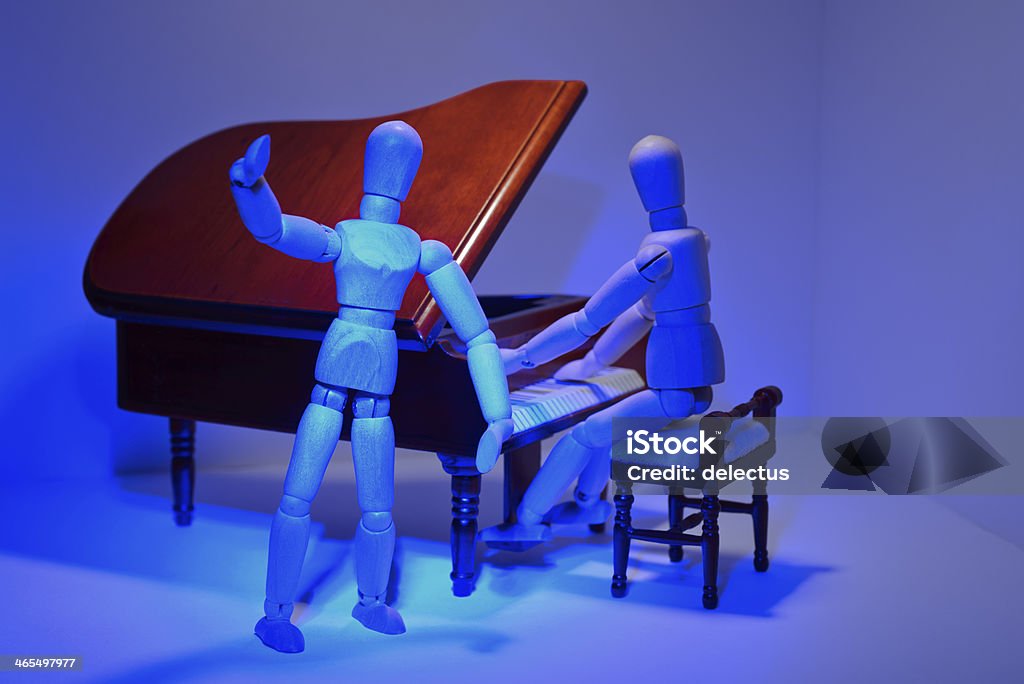 Pianist und Sänger in der blauen Phase light - Lizenzfrei Aktivitäten und Sport Stock-Foto