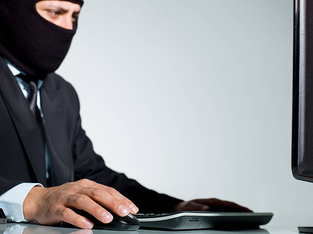 hacker - business stealing top secret confidential foto e immagini stock