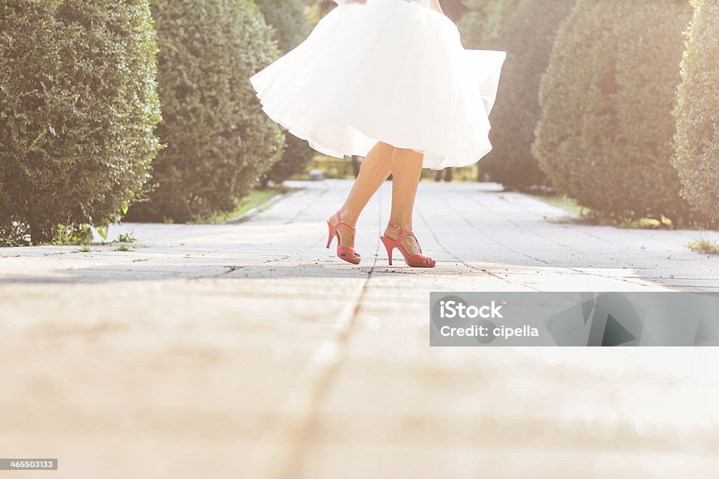 Bride Wedding dress skirt. Adult Stock Photo