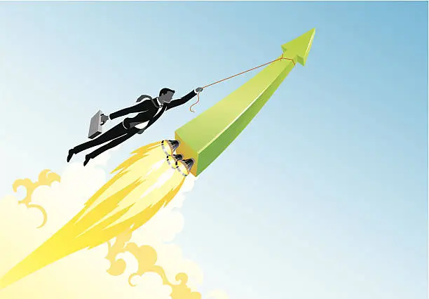 Vector illustration of Soaring Growth Direction