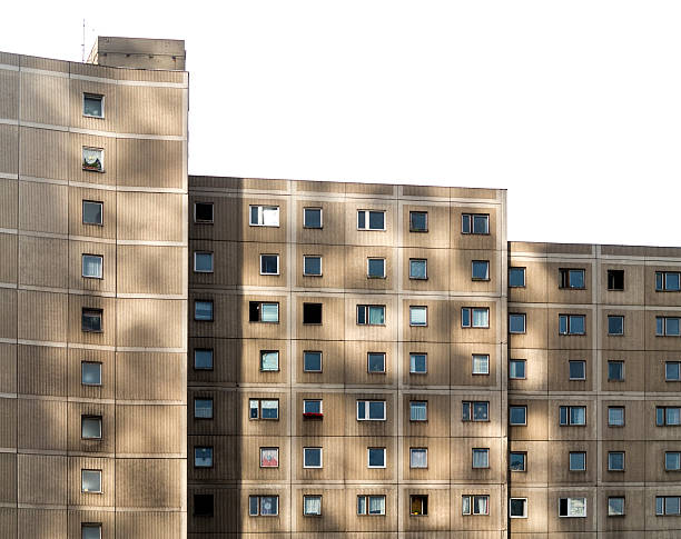 berlino plattenbau - plattenbau homes architectural detail architecture and buildings foto e immagini stock