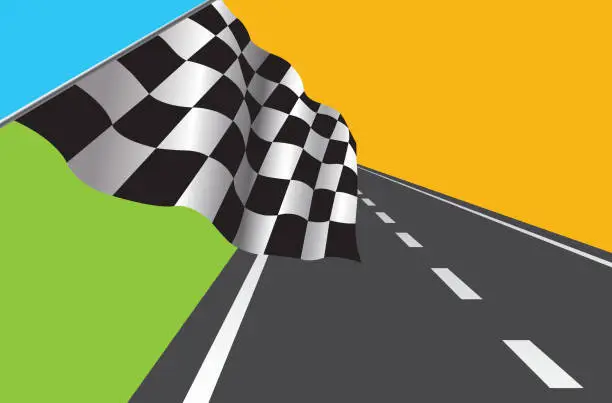 Vector illustration of Checkered Flag