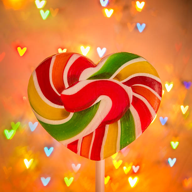 Big heart lollipop stock photo