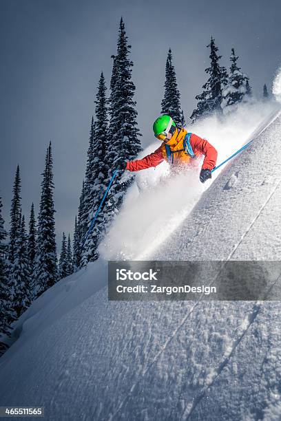 Powder Skiing Stock Photo - Download Image Now - British Columbia, Canada, Copy Space