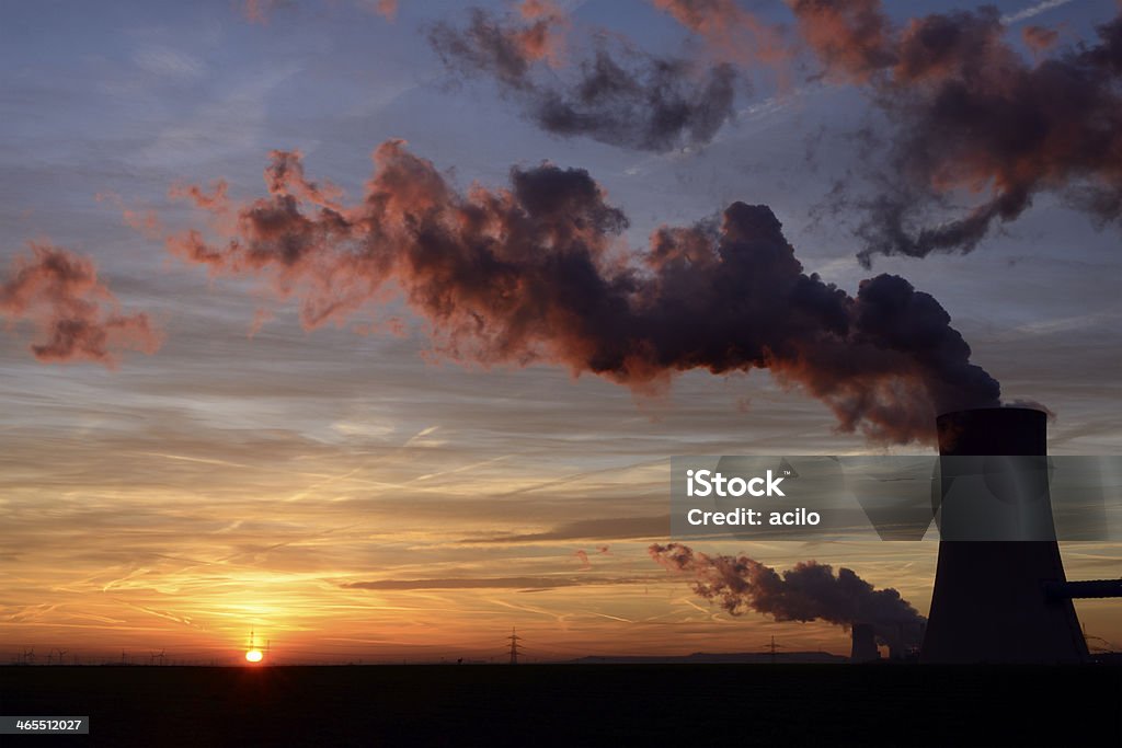Central elétrica ao nascer do sol - Royalty-free Alemanha Foto de stock