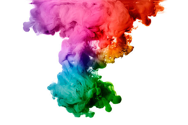 rainbow z akrylu atrament w wodzie. kolor eksplozja - colors color image exploding fog zdjęcia i obrazy z banku zdjęć