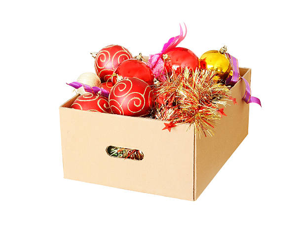 istock Christmas Decorations packed away in a cardboard box 465513454