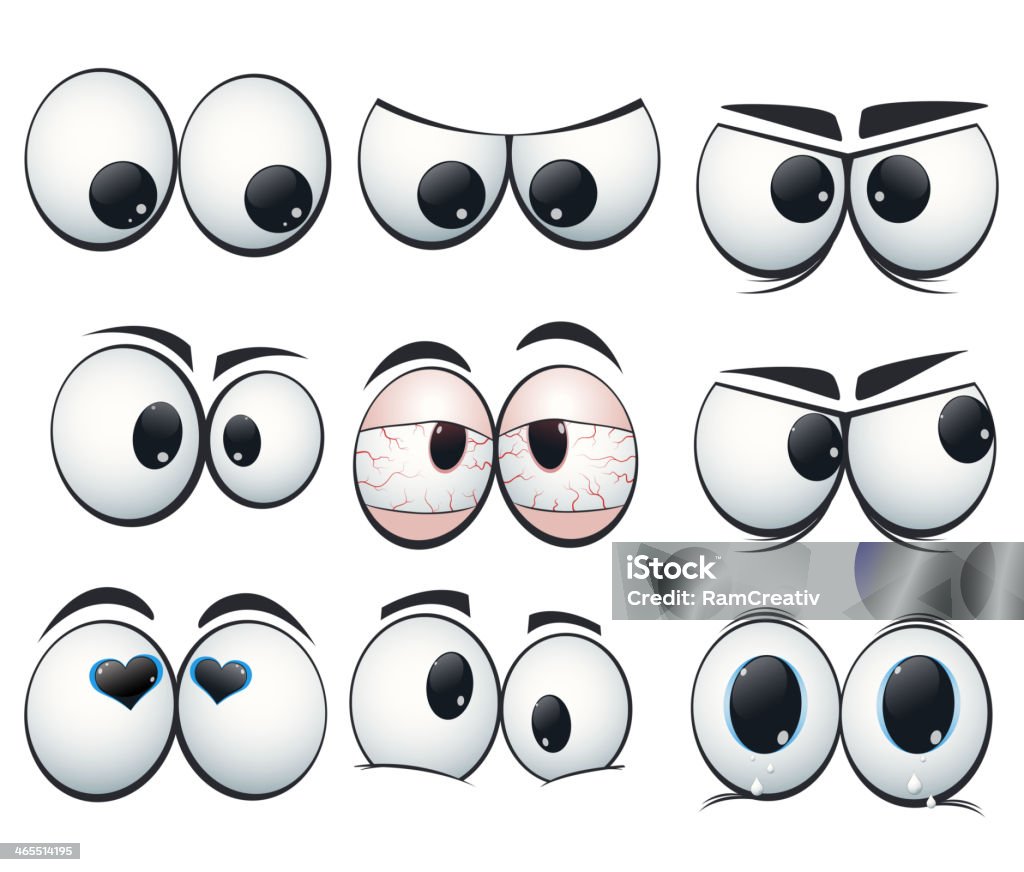 Cartoon expression eyes with different views Cartoon expression eyes with different views. Illustration Eye stock vector