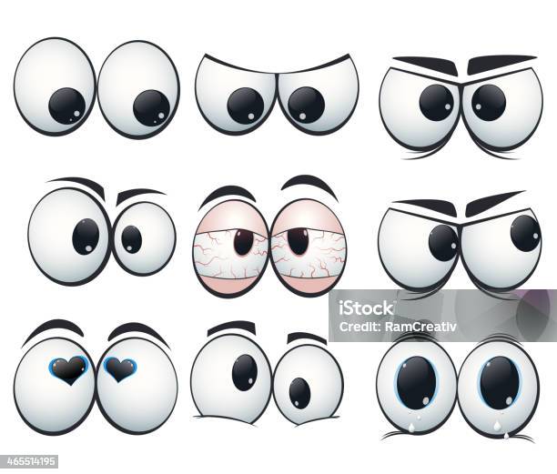 Cartoon Expression Eyes With Different Views Stock Illustration - Download Image Now - Eye, Cartoon, Emoticon