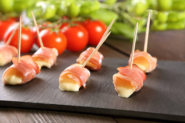 istock Mini mozzarella wrapped in schwarzwald ham and baked 465518286