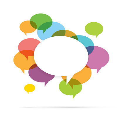 Vector illustration of colorful speech bubble copyspace.