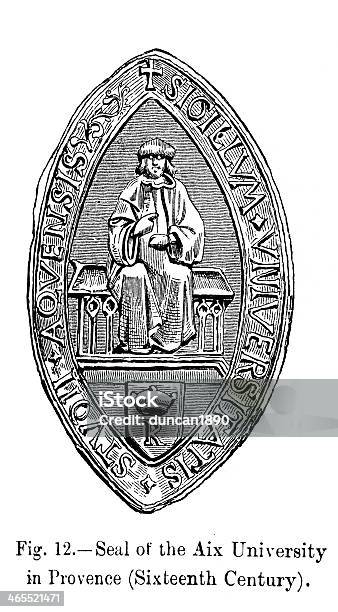 Seal Of Aix University Stock Illustration - Download Image Now - 16th Century, 16th Century Style, Aix-en-Provence
