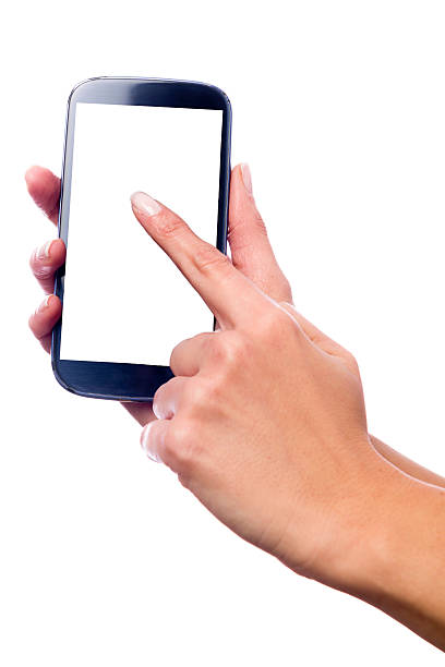 istock Hand touching the screen of a smartphone 465521670