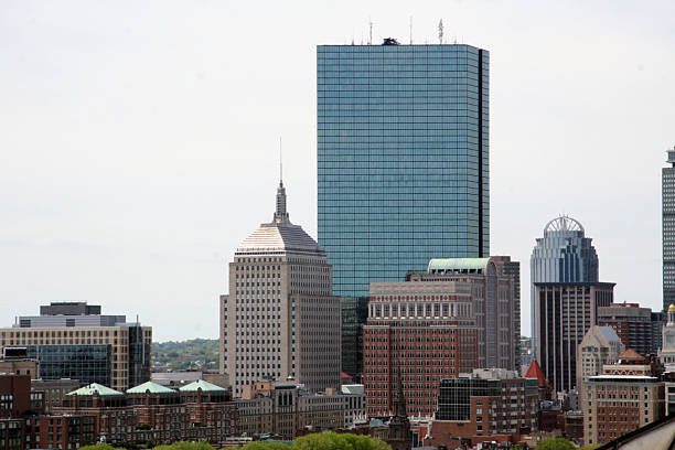 보스턴 스카이라인을-daylight - boston aerial view charles river residential structure 뉴스 사진 이미지