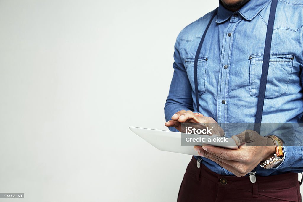 Gut Aussehen Mode Mann mit tablet - - Lizenzfrei Afrikanischer Abstammung Stock-Foto