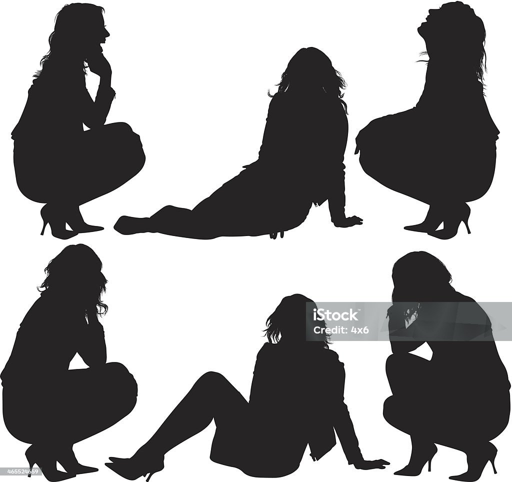 Accroupi femme - clipart vectoriel de Accroupi libre de droits