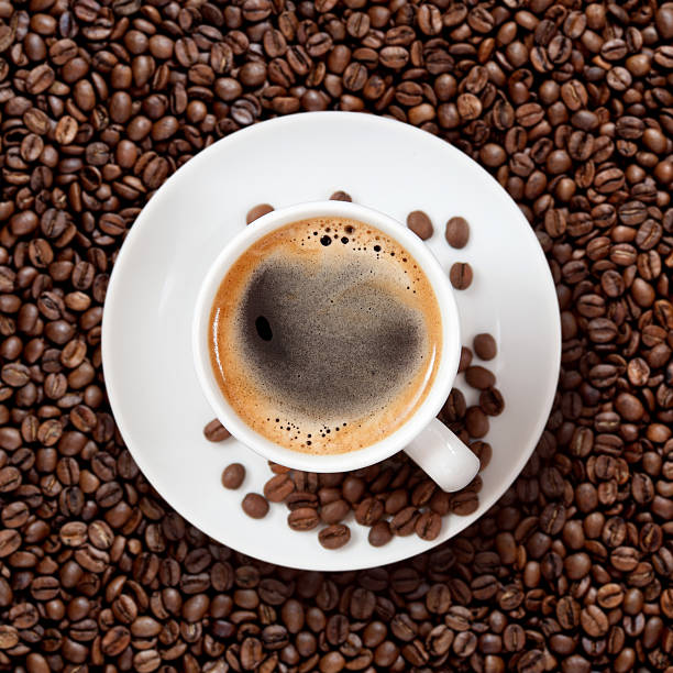 istock Cup of coffee with coffeebeans 465525127