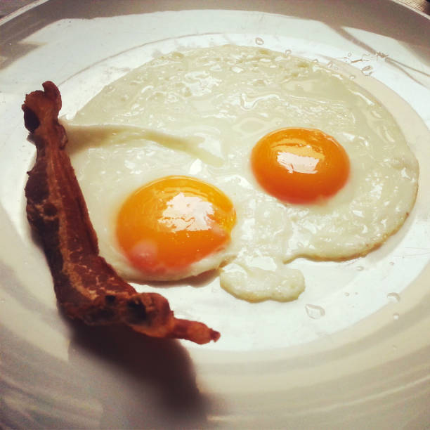 Breakfast with bacon and eggs