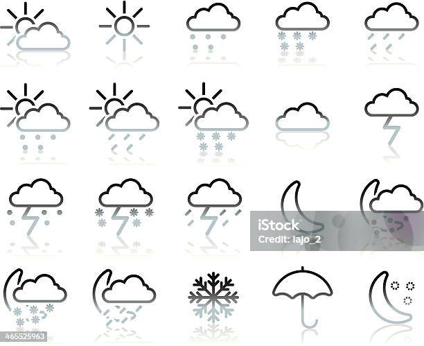 Vetores de Conjunto De Ícones Do Tempo e mais imagens de Chuva congelada - Chuva congelada, Clima, Conjunto de ícones