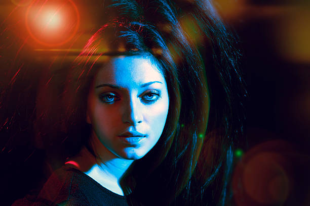 istock Low key portrait with zoom effects and flare 465526774