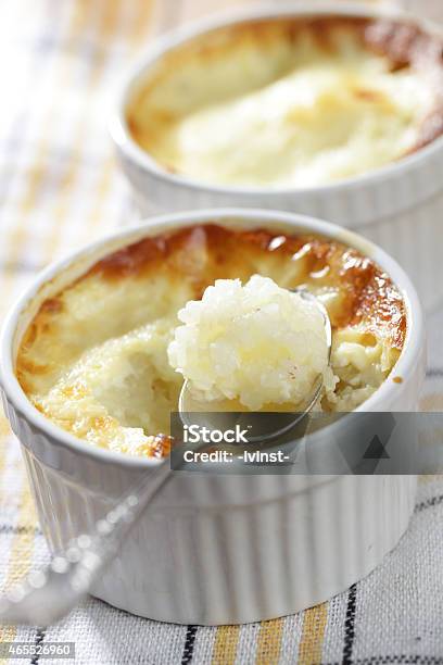Rice Pudding Stock Photo - Download Image Now - Rice Pudding, Ramekin, Yellow