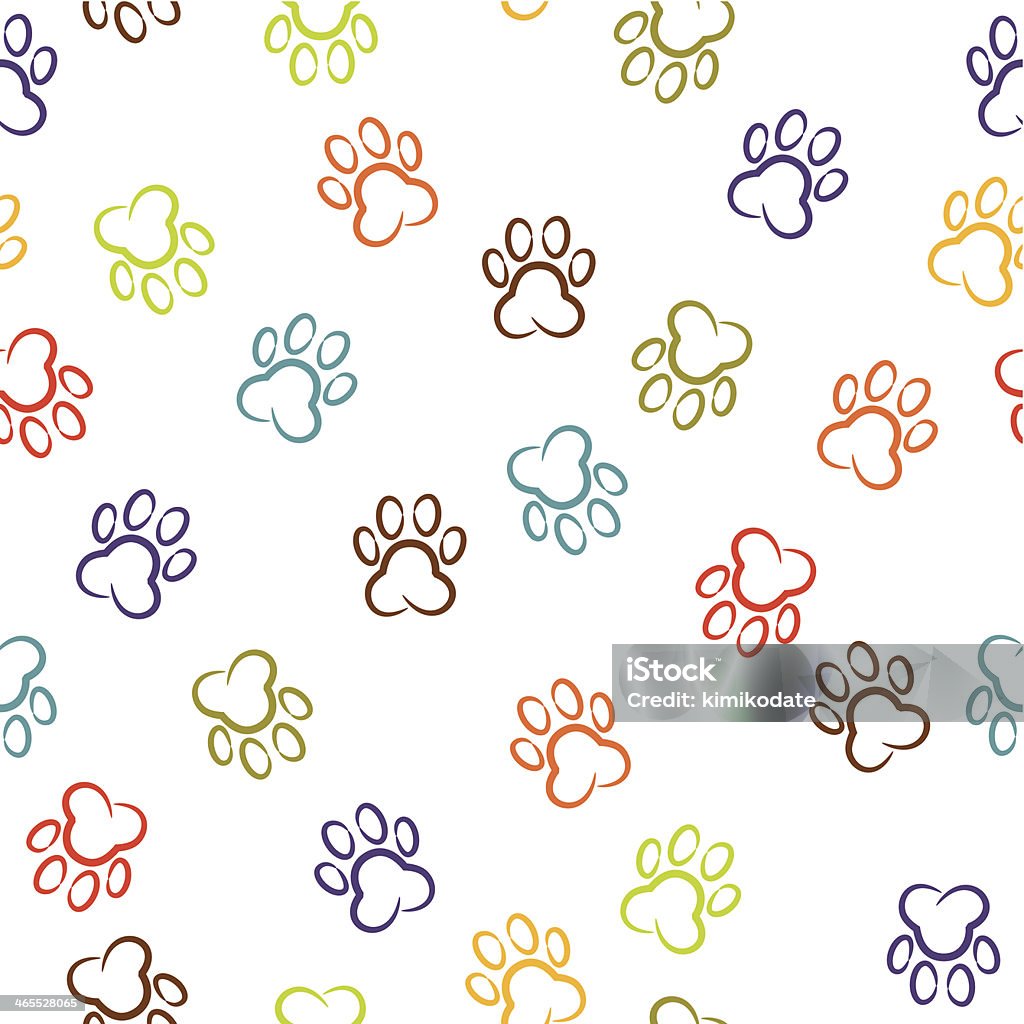 Chien paw print coup motif sans couture. - clipart vectoriel de Empreinte de pattes animales libre de droits