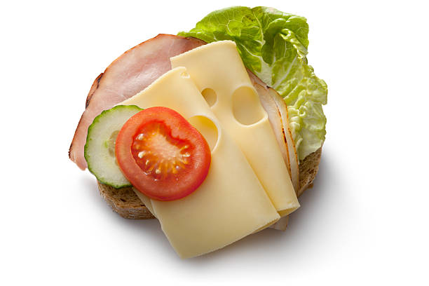 istock Sandwiches: Ham and Cheese Sandwich Isolated on White Background 465528935