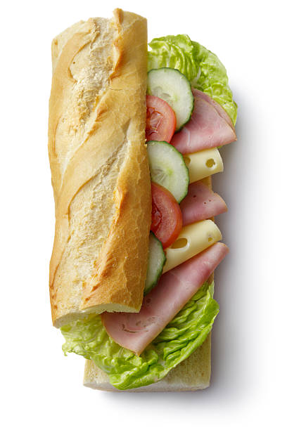 istock Sandwiches: Ham and Cheese Sandwich Isolated on White Background 465528961