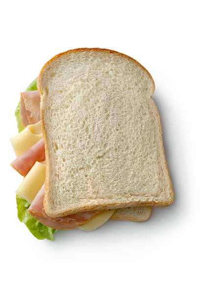 istock Sandwiches: Ham and Cheese Sandwich Isolated on White Background 465528965