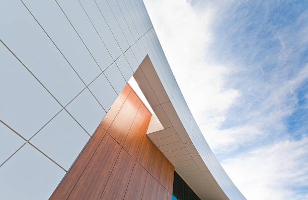 istock Low Angle View of Futuristic Architectural Features 465529275