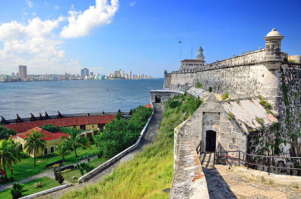 Panoramic view of a castle in Havana