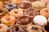 Field of Different Types of Donuts