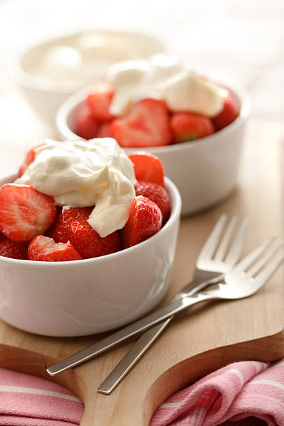 istock Desserts: Strawberries and Cream Still Life 465530165