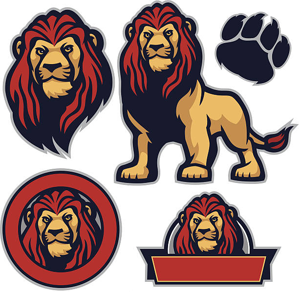 Cool pack lion vector art illustration