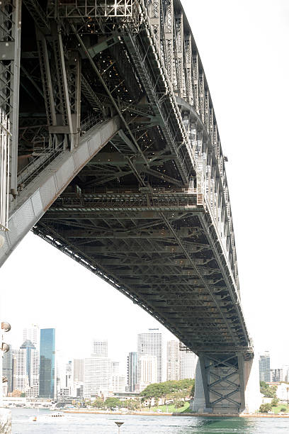 Low angle view of Harbour Bridge, Sydney Australia, copy space