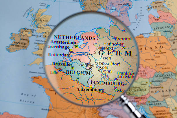 istock Magnifying glass over a map of  Western Europe 465531473