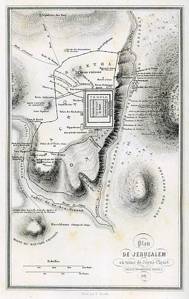 ilustrações de stock, clip art, desenhos animados e ícones de mapa da antiga de jerusalém - temple mound