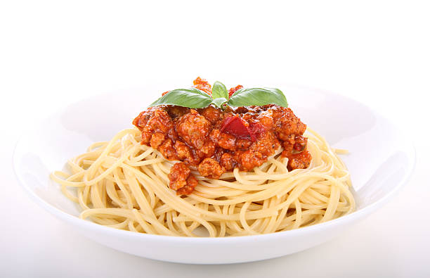 Bolognese spaghetti stock photo