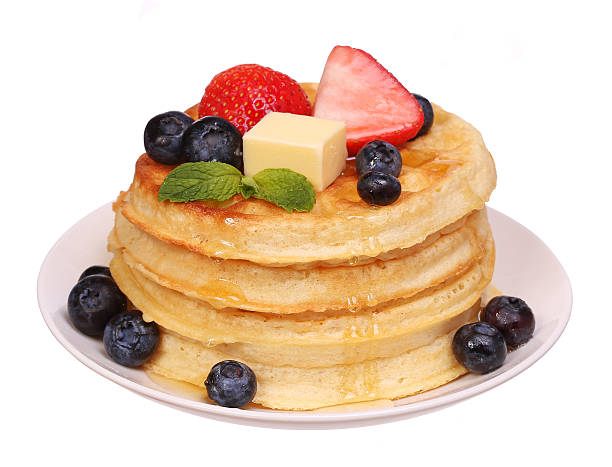 istock Waffles with Strawberry and Blueberry isolated 465532404