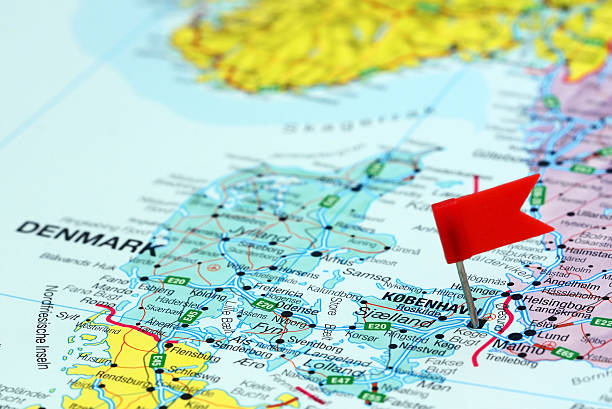 istock Copenhagen pinned on a map of europe 465532538