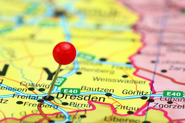 istock Dresden pinned on a map of europe 465532568