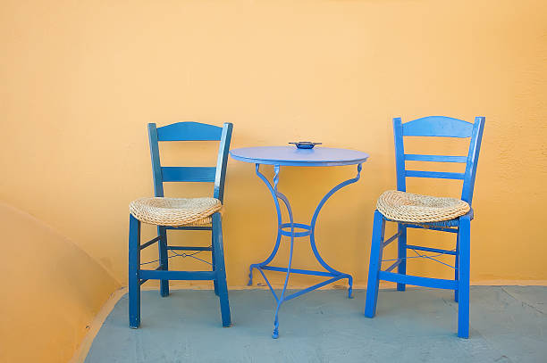 istock Fira, Santorini, terrace furniture 465535233