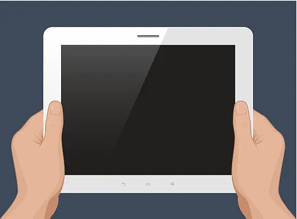 Vector illustration of Tablet PC in hands