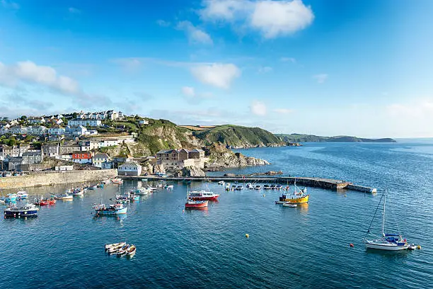 The harbour at Mevagissey a traditional fishing port in Cornwall