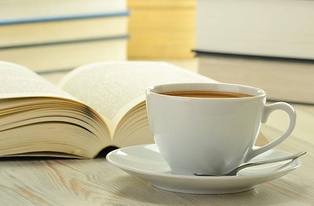 istock Books cup of coffee on the table 465539617