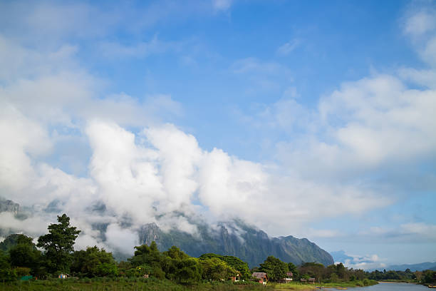 istock landscape by the Song river at Vang Vieng from Laos 465539907