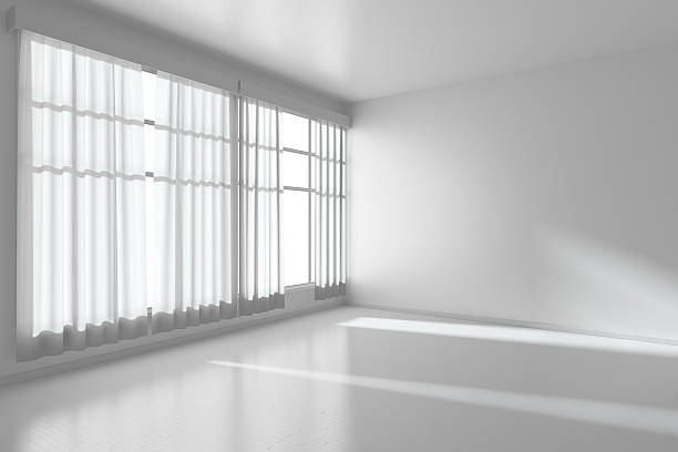 istock White empty room with flat walls, white floor and window 465541868