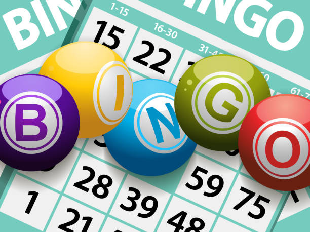 ilustrações de stock, clip art, desenhos animados e ícones de bolas de bingo sobre um cartão de fundo - bingo