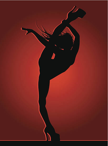 illustrations, cliparts, dessins animés et icônes de danse fille flexible - women dancing contemporary red